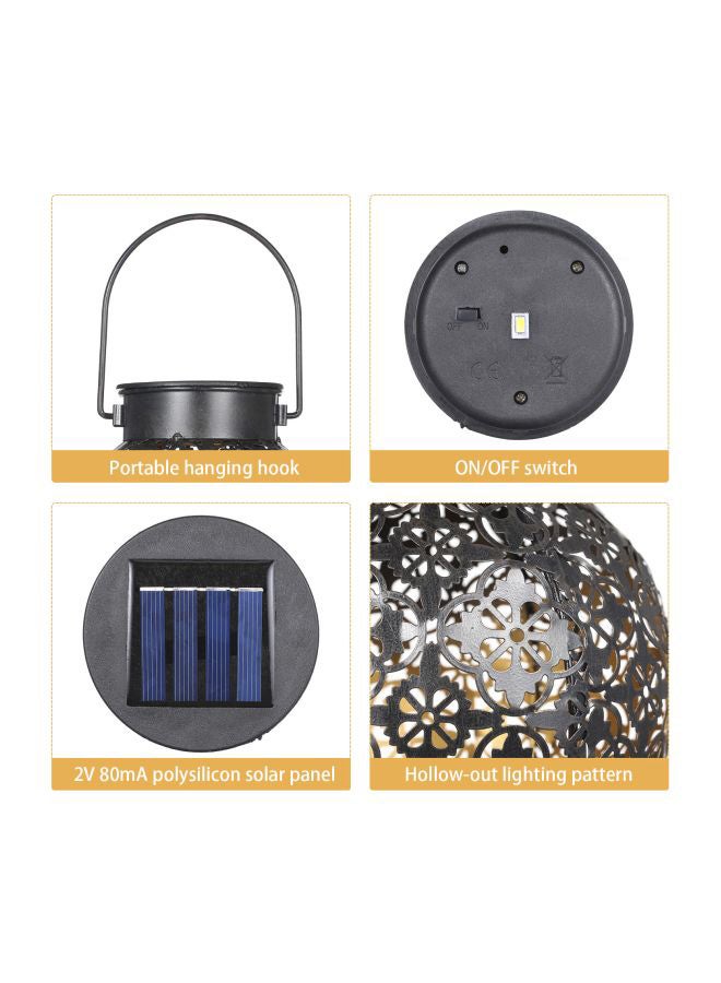 Solar Powered Hollowed-Out Design Lantern Light Black 175x81x150mm - Image 5